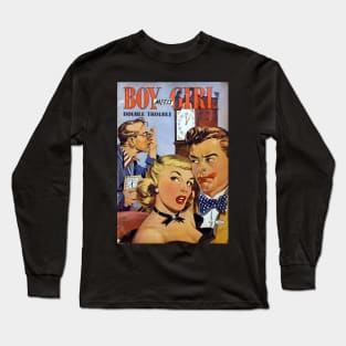 Romance Comic Book Cover - Boy Meets Girl Long Sleeve T-Shirt